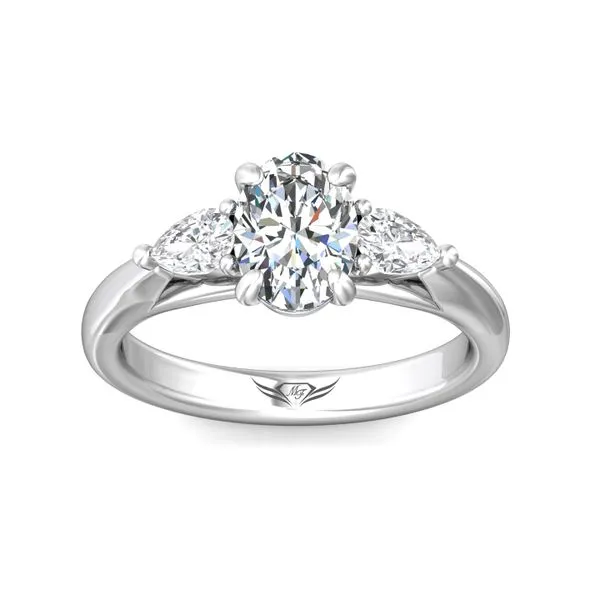 14kt White Gold Three Stone Diamond Engagement Ring With ...