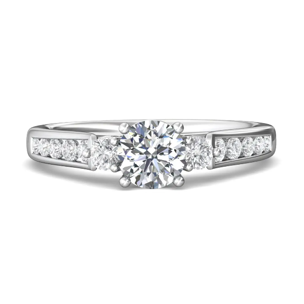 14kt White Gold Three Stone Channel Set Diamond Engagement Ring By Martin Flyer Becky Beauchine Kulka Diamonds and Fine Jewelry Okemos, MI