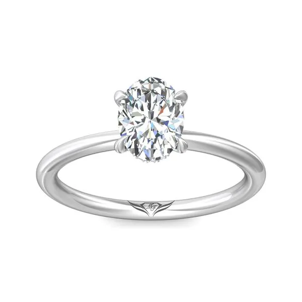 14kt White Gold Oval Hidden Halo Engagement Ring By Marti...