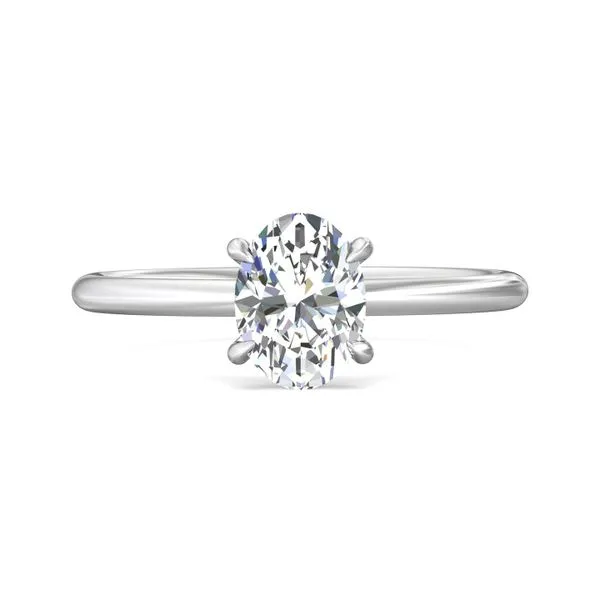 14kt White Gold Oval Hidden Halo Engagement Ring By Marti...