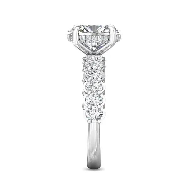 14kt White Gold Oval Hidden Halo Diamond Engagement Ring ...