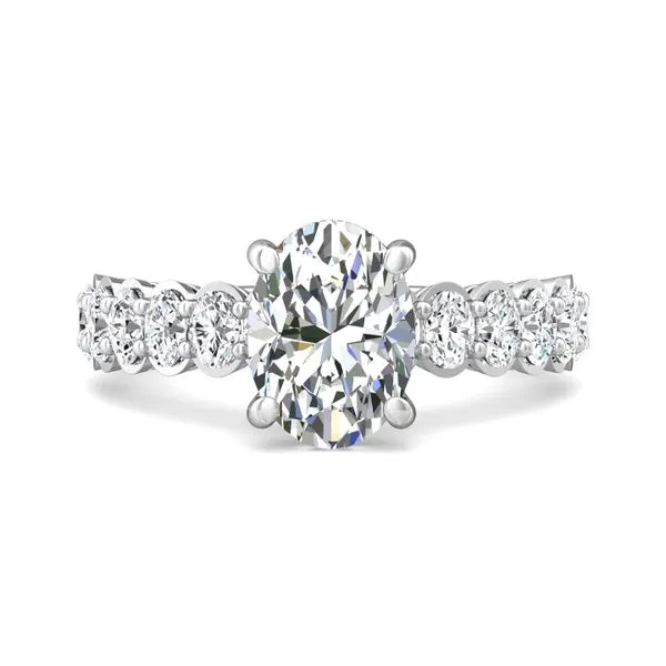 14kt White Gold Oval Hidden Halo Diamond Engagement Ring ...