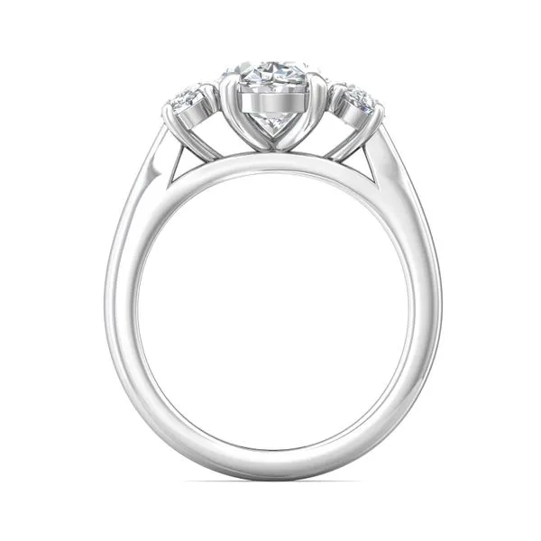 14kt White Gold Three Stone Oval Diamond Engagement Ring ...