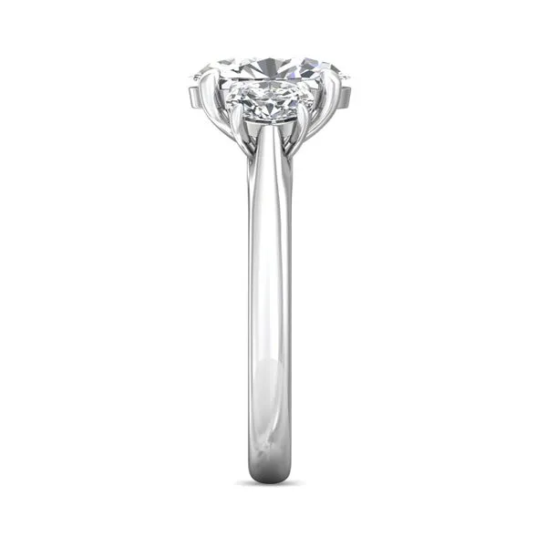 14kt White Gold Three Stone Oval Diamond Engagement Ring ...