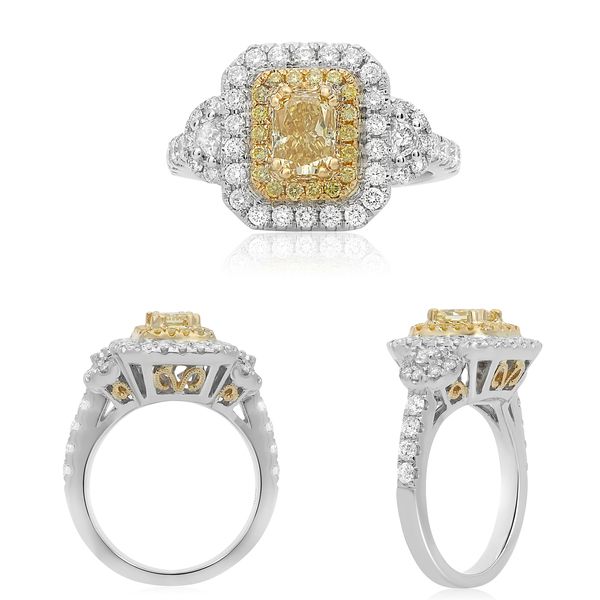 18kt Two-Tone Gold Yellow Diamond Cluster Ring Becky Beauchine Kulka Diamonds and Fine Jewelry Okemos, MI