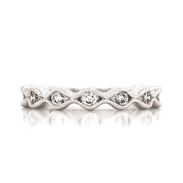 14kt White Gold 11-Stone .35cttw Milgrain Diamond Band Becky Beauchine Kulka Diamonds and Fine Jewelry Okemos, MI
