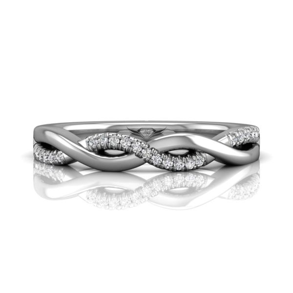 14kt White Gold Twist Band Engagement Ring by Martin Flyer Becky Beauchine Kulka Diamonds and Fine Jewelry Okemos, MI