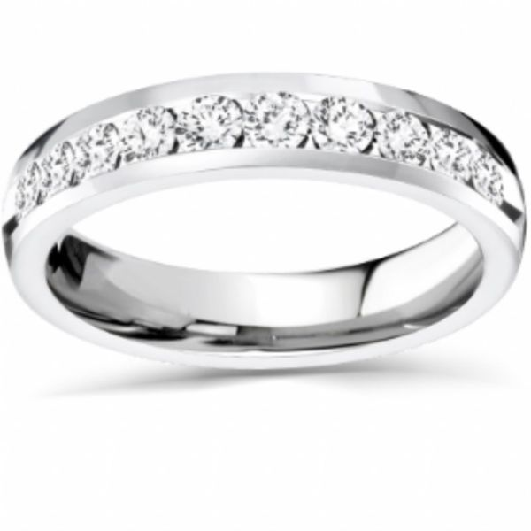 14kt White Gold Channel Set Diamond Wedding Band Image 2 Becky Beauchine Kulka Diamonds and Fine Jewelry Okemos, MI