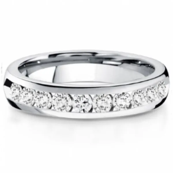 14kt White Gold Channel Set Diamond Wedding Band similar item image