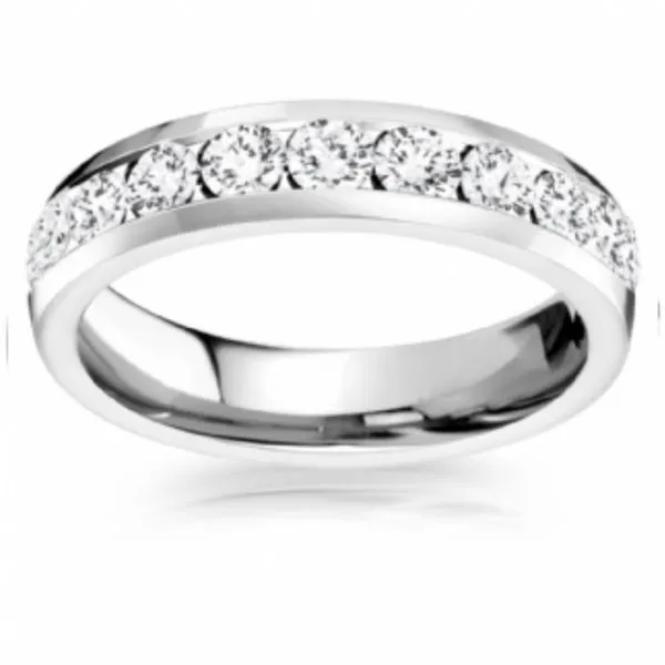 14kt White Gold Channel Set Diamond Wedding Band Image 2 Becky Beauchine Kulka Diamonds and Fine Jewelry Okemos, MI