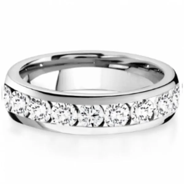 14kt White Gold Channel Set Diamond Wedding Band similar item image