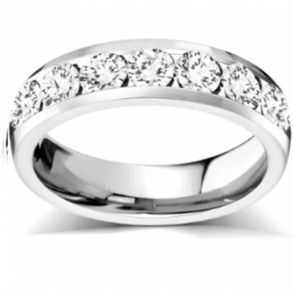 14kt White Gold Channel Set Diamond Wedding Band Image 2 Becky Beauchine Kulka Diamonds and Fine Jewelry Okemos, MI