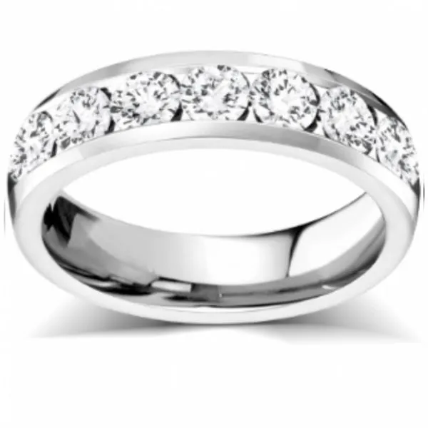 14kt White Gold Channel Set Diamond Wedding Band Image 2 Becky Beauchine Kulka Diamonds and Fine Jewelry Okemos, MI