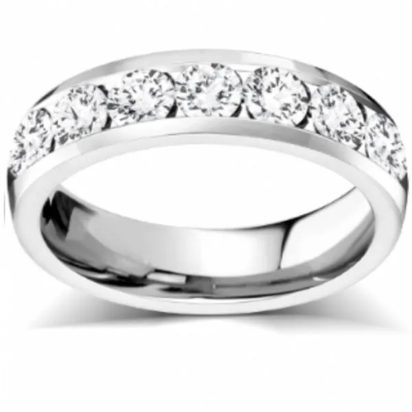 14kt White Gold Channel Set Diamond Wedding Band Image 2 Becky Beauchine Kulka Diamonds and Fine Jewelry Okemos, MI