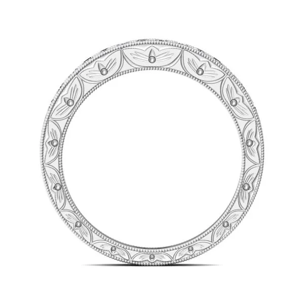 14kt White Gold Engraved Channel Set Diamond Wedding Band By Martin Flyer Image 2 Becky Beauchine Kulka Diamonds and Fine Jewelry Okemos, MI