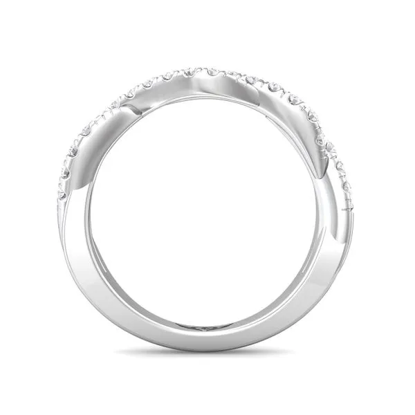 14kt White Gold Diamond Twist Wedding Band By Martin Flyer Image 2 Becky Beauchine Kulka Diamonds and Fine Jewelry Okemos, MI