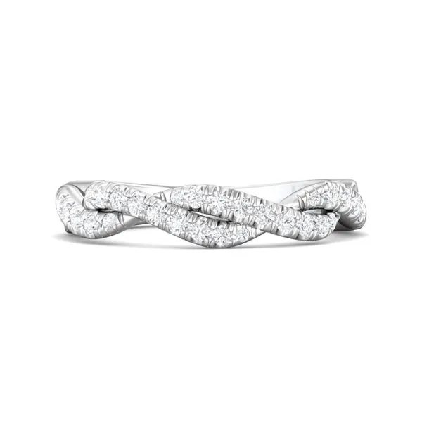 14kt White Gold Diamond Twist Wedding Band By Martin Flyer similar item image