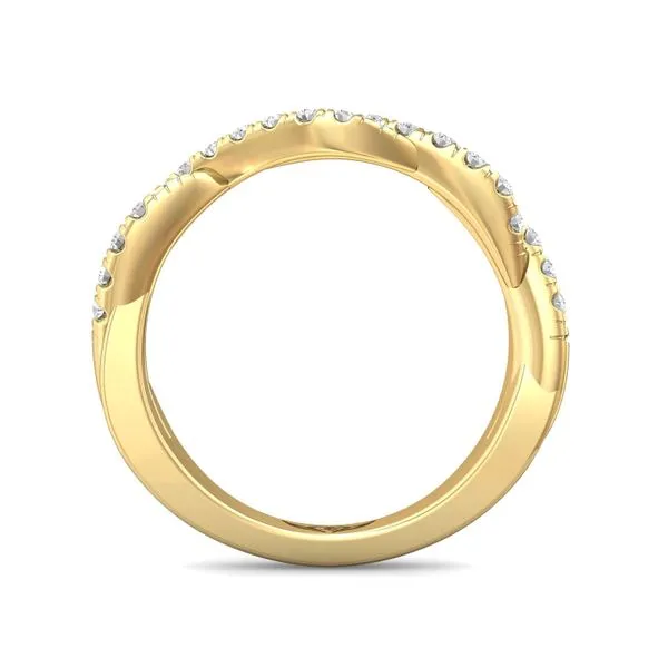14kt Yellow Gold Twist Diamond Wedding Band By Martin Flyer Image 2 Becky Beauchine Kulka Diamonds and Fine Jewelry Okemos, MI
