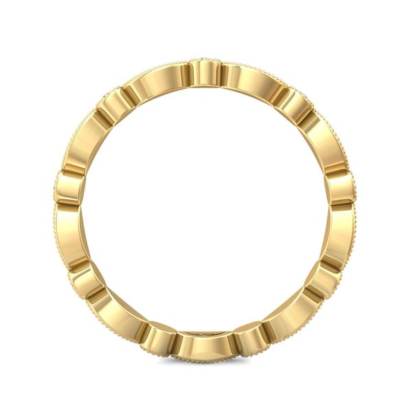 14kt Yellow Gold Vintage Style Milgrain Diamond Wedding Band By Martin Flyer Image 2 Becky Beauchine Kulka Diamonds and Fine Jewelry Okemos, MI