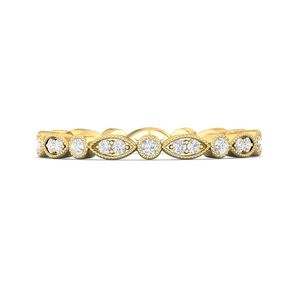 14kt Yellow Gold Vintage Style Milgrain Diamond Wedding Band By Martin Flyer Becky Beauchine Kulka Diamonds and Fine Jewelry Okemos, MI