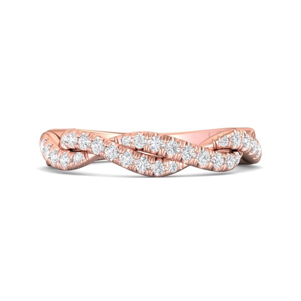 14kt Rose Gold Twist Diamond Wedding Band By Martin Flyer Becky Beauchine Kulka Diamonds and Fine Jewelry Okemos, MI