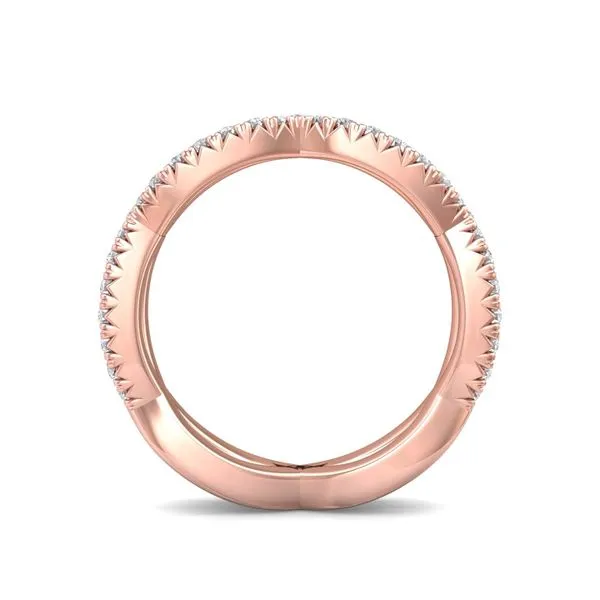 14kt Rose Gold Twist Diamond Wedding Band By Martin Flyer Image 2 Becky Beauchine Kulka Diamonds and Fine Jewelry Okemos, MI