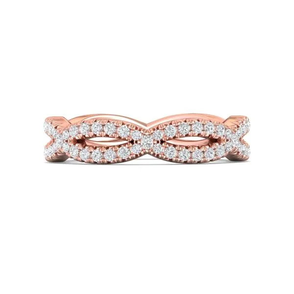 14kt Rose Gold Twist Diamond Wedding Band By Martin Flyer Becky Beauchine Kulka Diamonds and Fine Jewelry Okemos, MI
