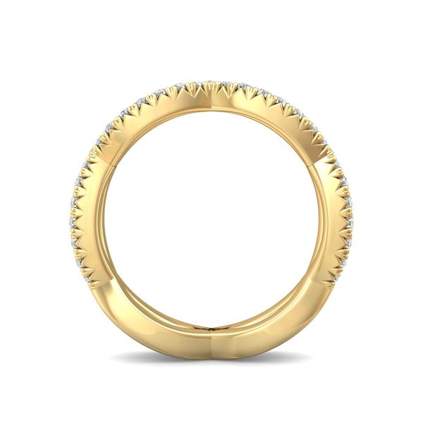 14kt Yellow Gold Twist Diamond Wedding Band By Martin Flyer Image 2 Becky Beauchine Kulka Diamonds and Fine Jewelry Okemos, MI