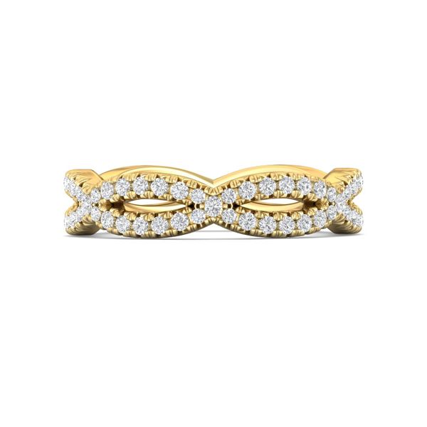 14kt Yellow Gold Twist Diamond Wedding Band By Martin Flyer Becky Beauchine Kulka Diamonds and Fine Jewelry Okemos, MI