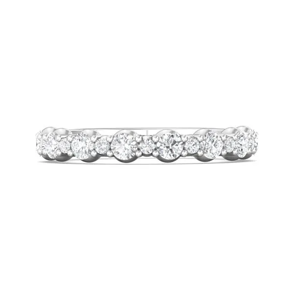 14kt White Gold Alternating Diamond Wedding band By Marti...