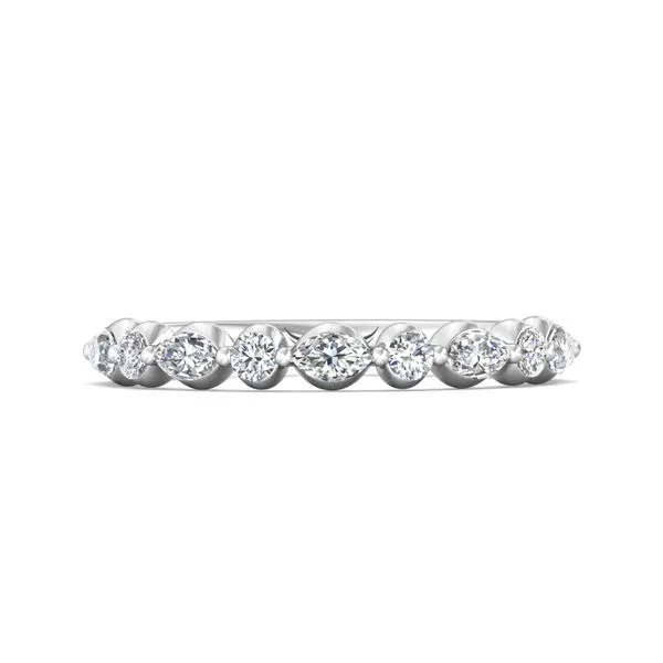 14kt White Gold Alternating Marquis and Round Diamond Single Prong Stacking Badn by Martin Flyer Becky Beauchine Kulka Diamonds and Fine Jewelry Okemos, MI