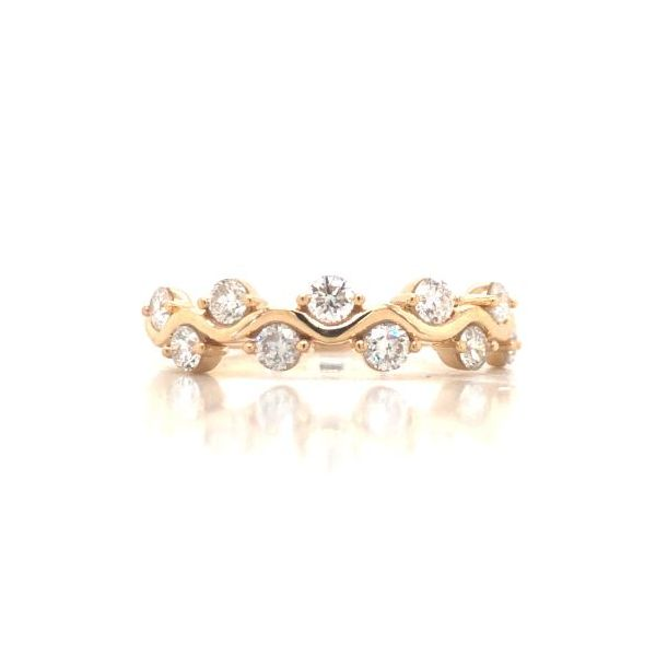 14kt Yellow Gold Diamond Fashion Ring with Off Set Pattern Becky Beauchine Kulka Diamonds and Fine Jewelry Okemos, MI