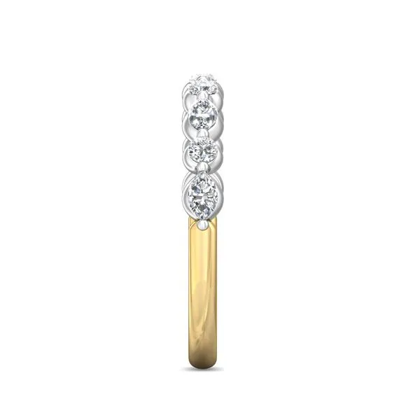 14kt Two-tone Gold Marquise and Round Diamond Wedding Band by Martin Flyer Image 4 Becky Beauchine Kulka Diamonds and Fine Jewelry Okemos, MI