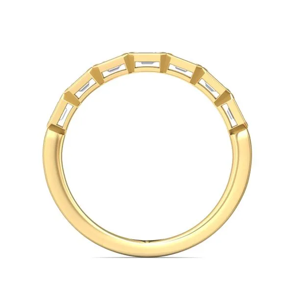14kt Yellow Gold Bezel Set Emerald Cut Diamond Stacking Band by Martin Flyer Image 2 Becky Beauchine Kulka Diamonds and Fine Jewelry Okemos, MI