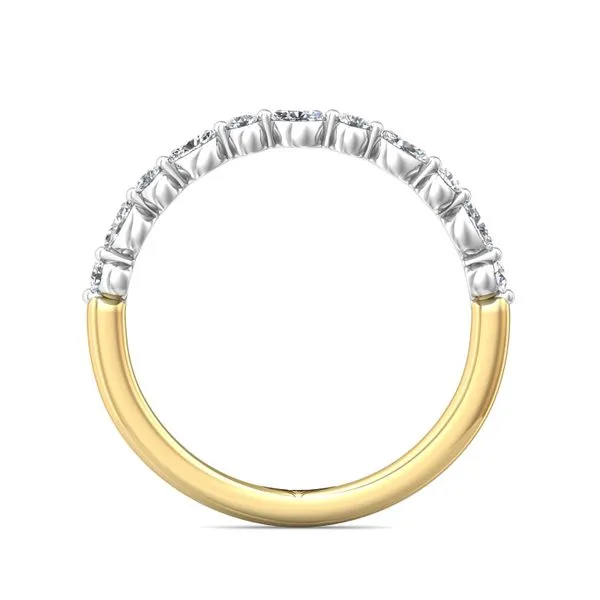 14kt Two Tone Gold Alternating Marquise and Round Diamond...