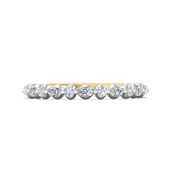 14kt Two Tone Gold Alternating Marquise and Round Diamond...