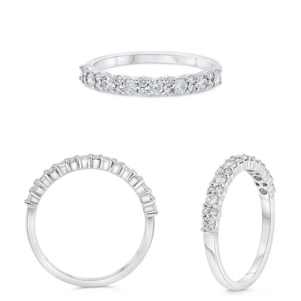 14kt White Gold Alternating Diamond Band