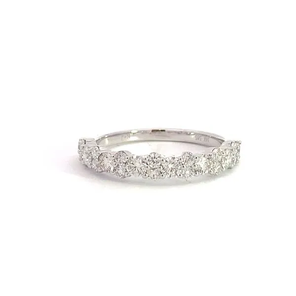 14kt White Gold Alternating Diamond Band