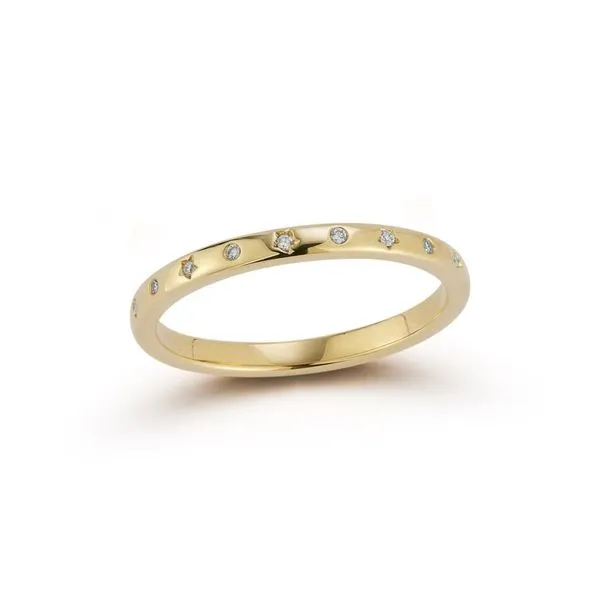 14kt Yellow Gold Diamond Star Band