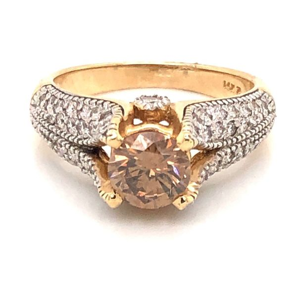 14kt Two-Tone Split Shank 1.03ct Champagne Diamond Ring Becky Beauchine Kulka Diamonds and Fine Jewelry Okemos, MI