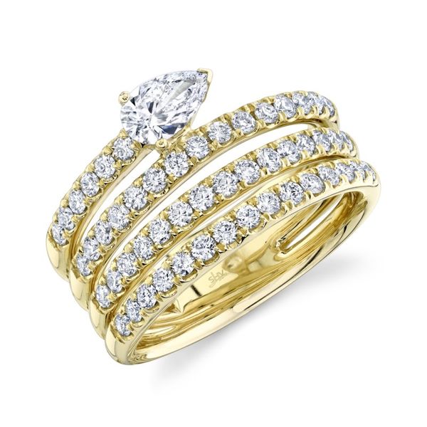 14kt Yellow Gold 4 Row 1.29cttw Diamond Spiral Ring Becky Beauchine Kulka Diamonds and Fine Jewelry Okemos, MI