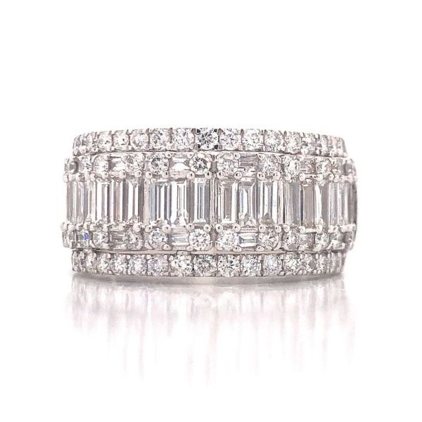 14kt White Gold 1.75cttw Round and Baguette Diamond Band Becky Beauchine Kulka Diamonds and Fine Jewelry Okemos, MI