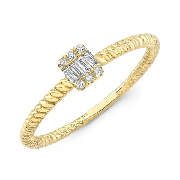 14kt Yellow Gold Baguette Cluster .16cttw Diamond Band Becky Beauchine Kulka Diamonds and Fine Jewelry Okemos, MI