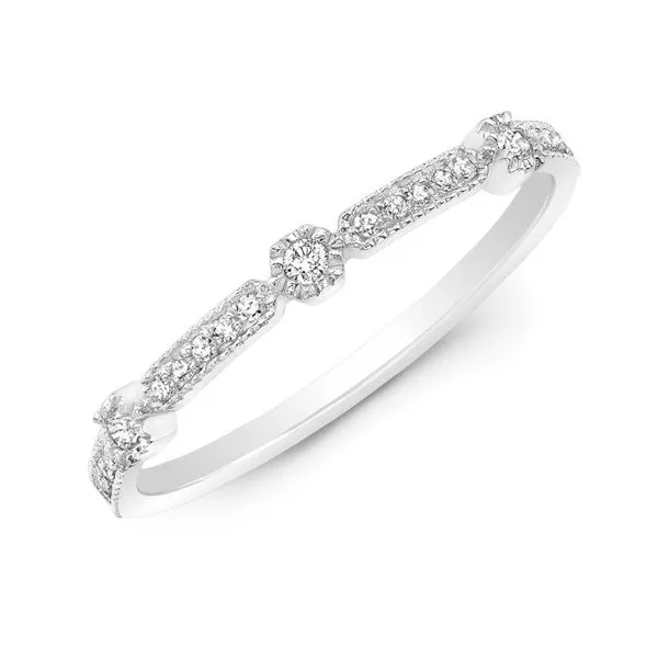 14kt White Gold Milgrain .06cttw Diamond Band Becky Beauchine Kulka Diamonds and Fine Jewelry Okemos, MI