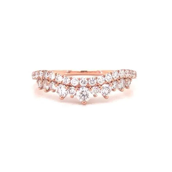 14k Rose Gold Crown Detail Diamond Band Becky Beauchine Kulka Diamonds and Fine Jewelry Okemos, MI