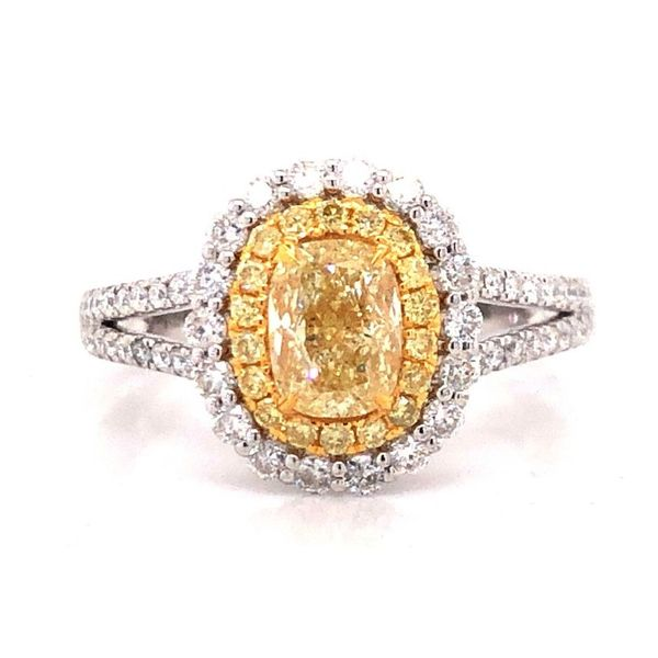 18kt Two-Tone Gold Yellow Diamond Ring Becky Beauchine Kulka Diamonds and Fine Jewelry Okemos, MI
