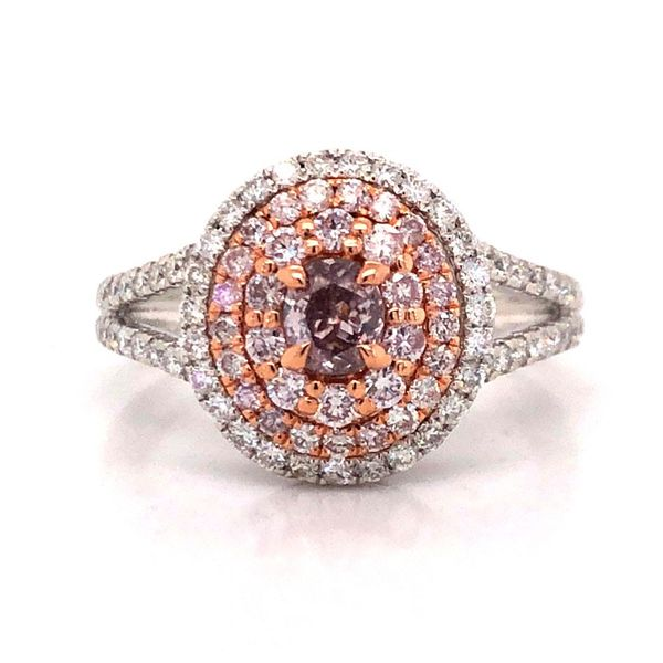 18kt Two-Tone Gold Oval Pink Diamond Split Shank Ring Becky Beauchine Kulka Diamonds and Fine Jewelry Okemos, MI