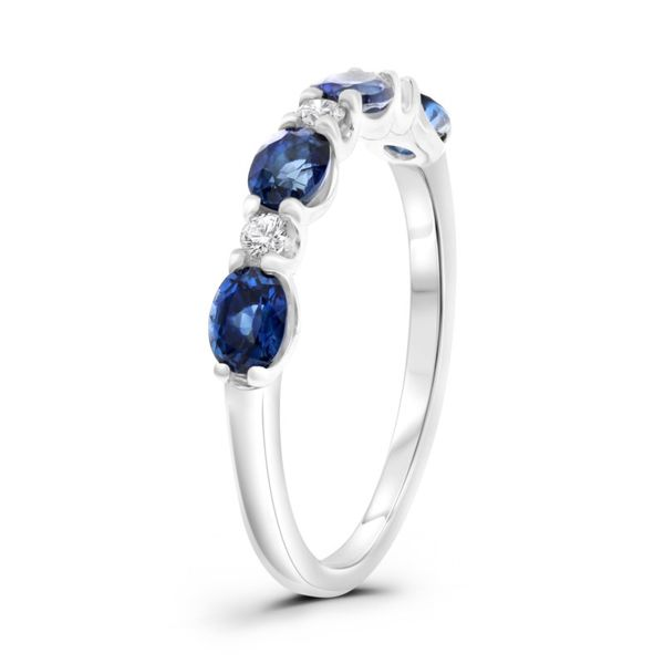 14kt White Gold Alternating Sapphire and Diamond Band Image 2 Becky Beauchine Kulka Diamonds and Fine Jewelry Okemos, MI