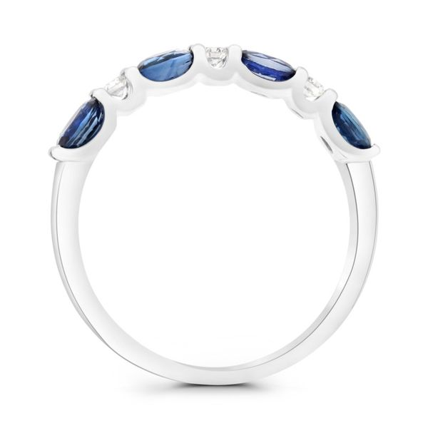 14kt White Gold Alternating Sapphire and Diamond Band Image 3 Becky Beauchine Kulka Diamonds and Fine Jewelry Okemos, MI