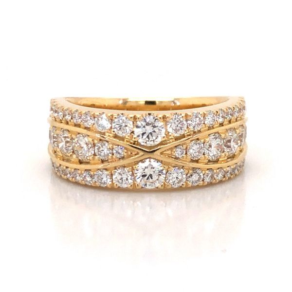 18K Yellow Gold Harper Embossed 1.44cttw Band Becky Beauchine Kulka Diamonds and Fine Jewelry Okemos, MI